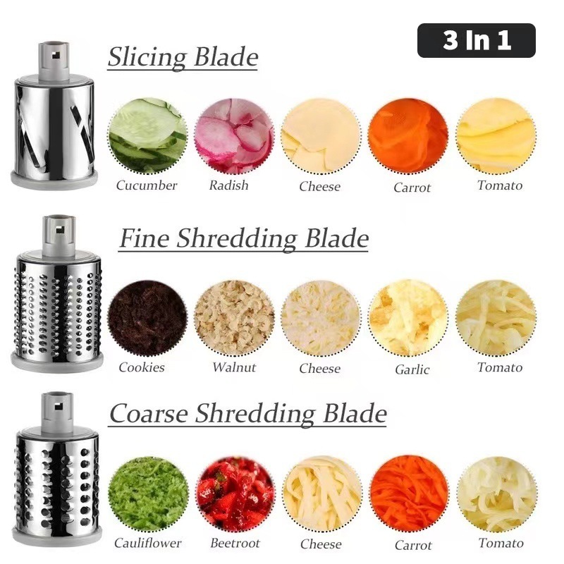 2024 hot seeling  Arrivals Multifunctional vegetable cutter, hand rotating grater three-in-one drum vegetable cutter