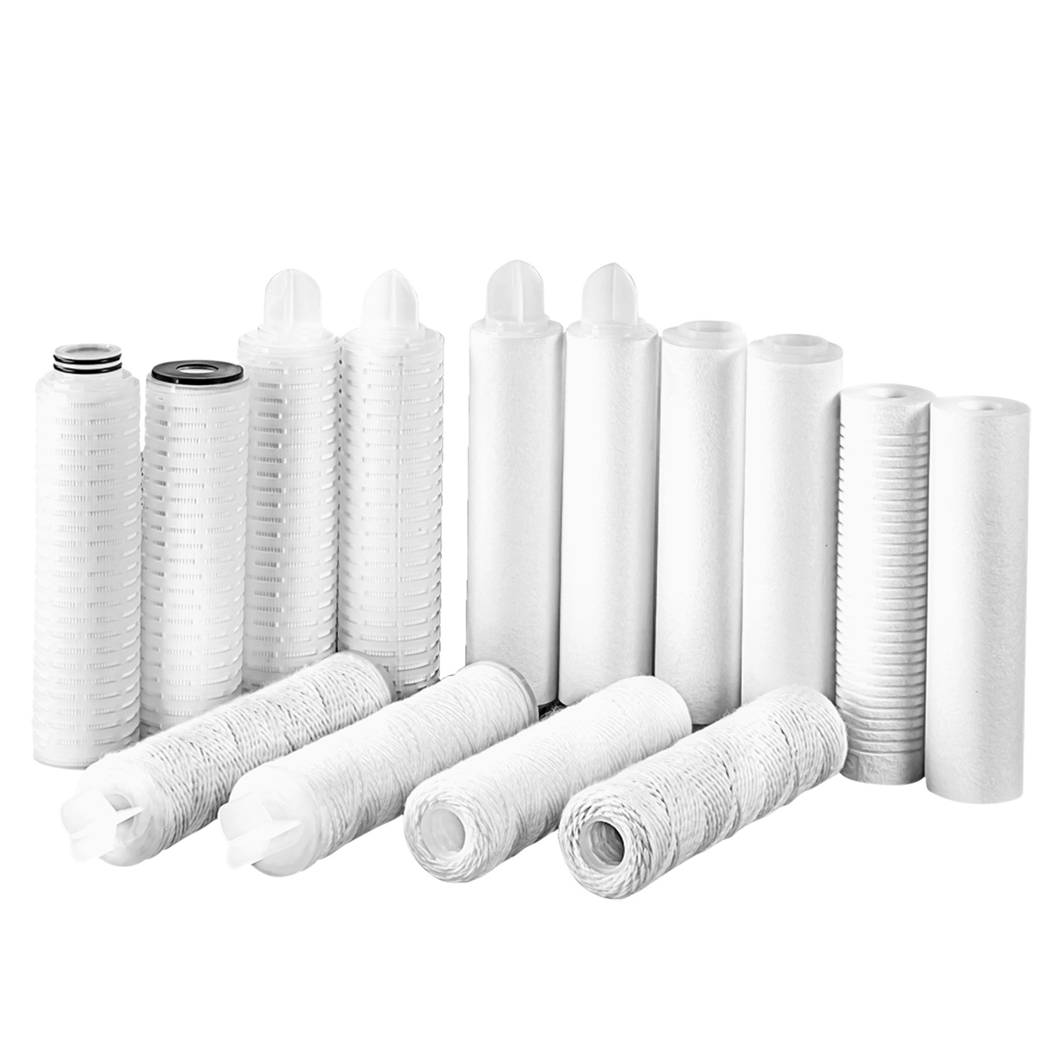 China PE String Wound Filter Cartridge 5 10 20 30 40 Inch Micron Nylon 66 PP Filter Cartridge Membrane Pleated Filter Cartridge