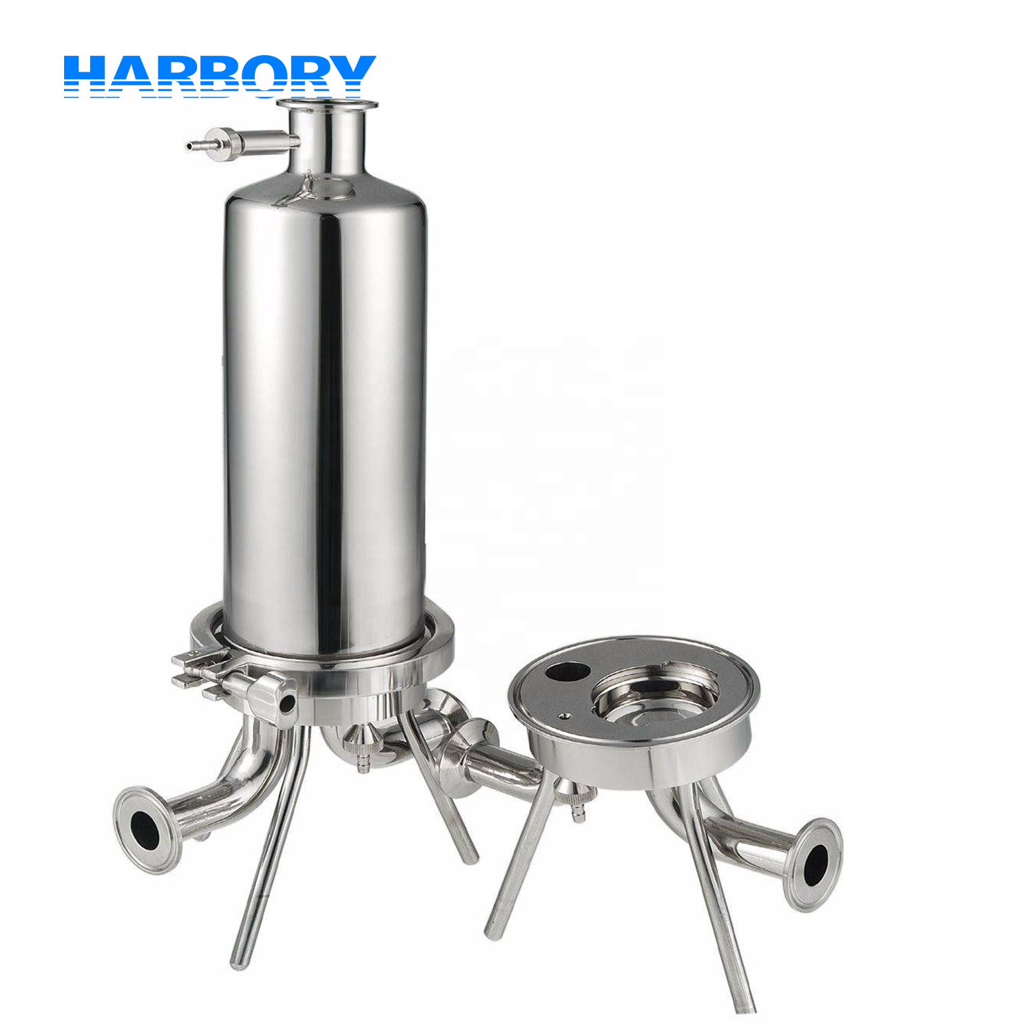 Harbory Food Grade Single Cartridge Filter Housing Full 10inch 20inch 30inch 40inch SS Cartridge Filter Housing