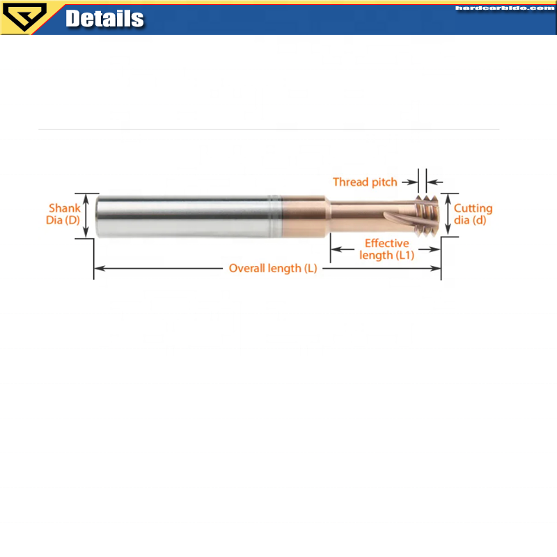 HARDVIK brand High performance thread  Three teeth end mill cutter HRC45/55/65