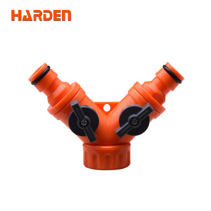 Harden 1/2" Y Quick Connector Hose Pipe Tool Garden Hose Faucet 2 Way With Valve Water Tap Splitters Adapter