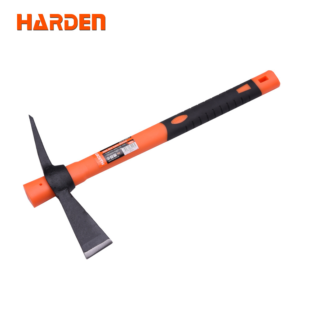 400G Forged Weeding Pickaxe with Shock Absorption Ruber Handle Pick Mattock Hoe For Digging