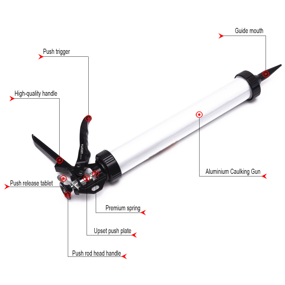 High quality 15'' Aluminum barrel silicone sealant plastic soft glue caulking gun for construction paint spray