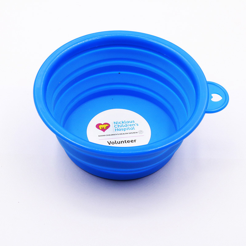 XS/S/M/L size Portable Custom Logo outdoor silicone foldable dog bowl collapsible food bowl for pet