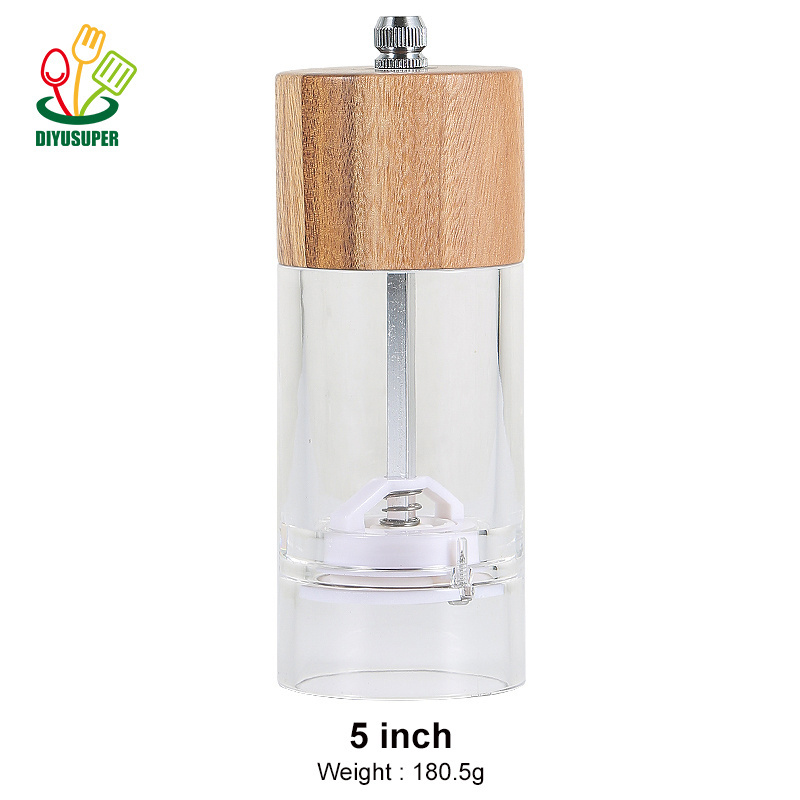 Best Selling Products  kitchen  5 6 8 inch Salt and Pepper Grinder kitchen tools Acacia wood Salt Pepper Mill