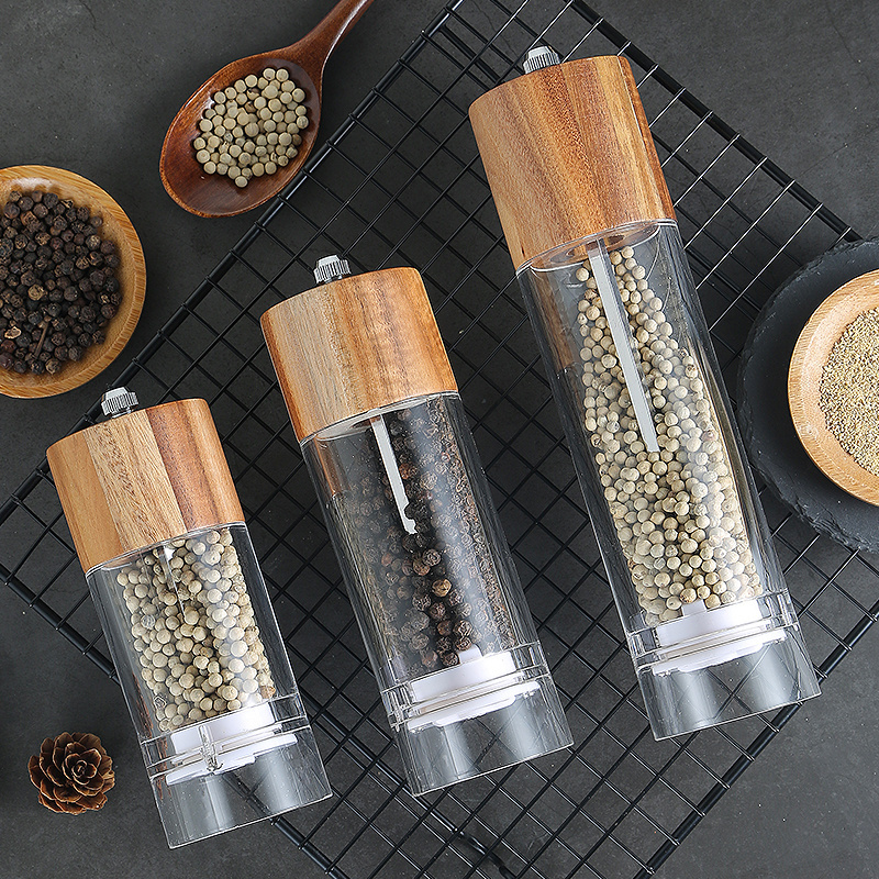 Best Selling Products  kitchen  5 6 8 inch Salt and Pepper Grinder kitchen tools Acacia wood Salt Pepper Mill