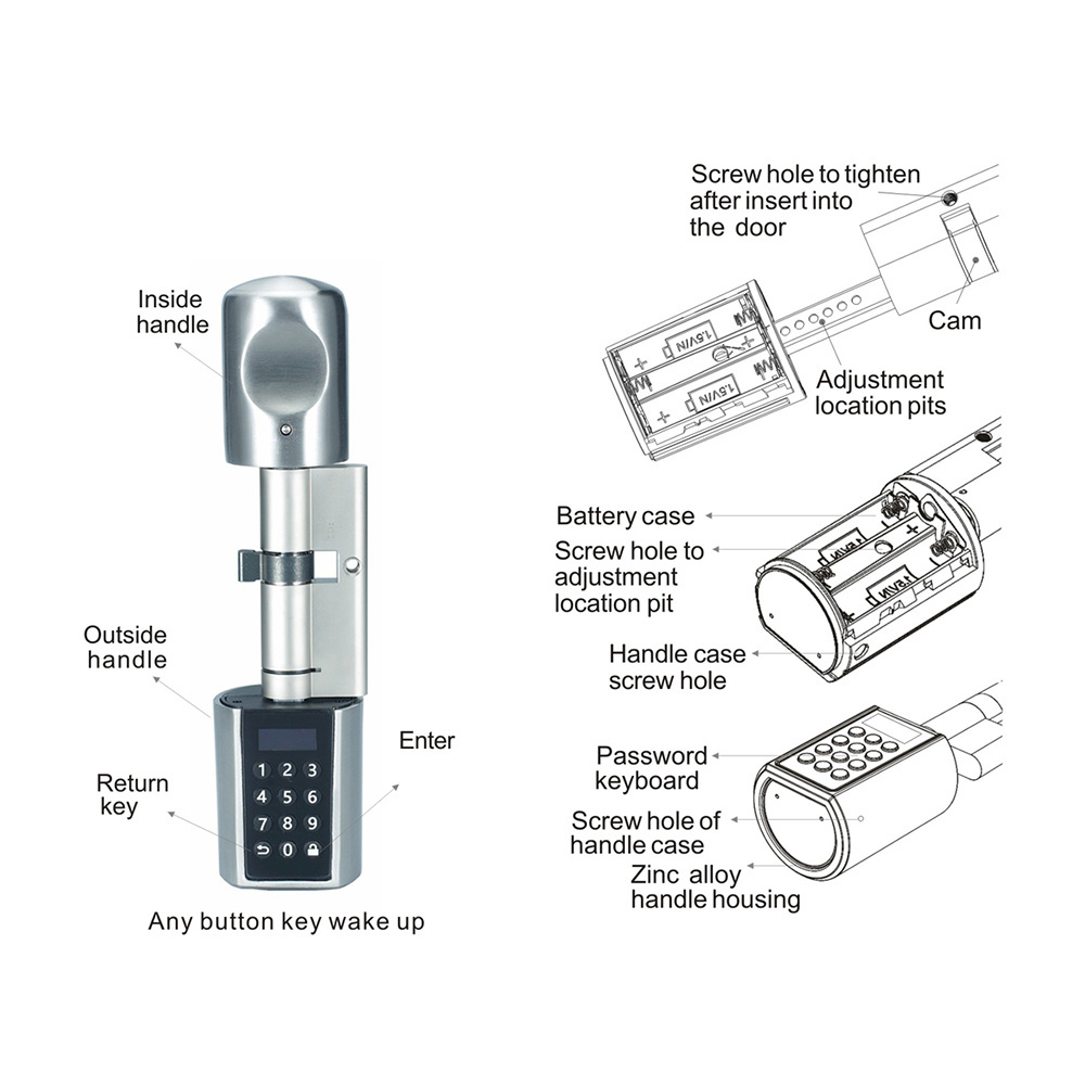 APP Keyless qr code door lock Airbnb door lock 55-105mm Temporary password lock for hotel