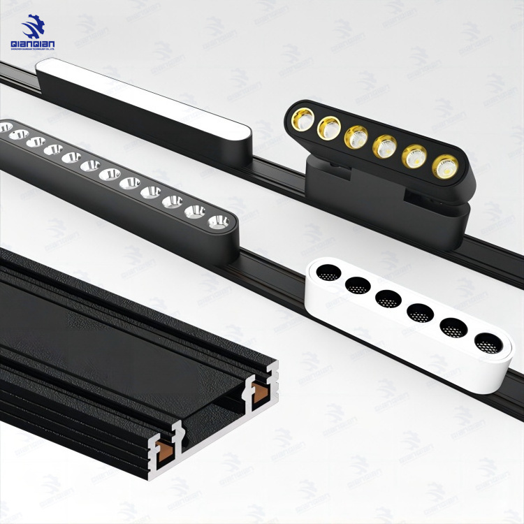 Ultra thin surface mounted magnetic track rail With Linear Spot LED Magnetic grille Light magnet flood light