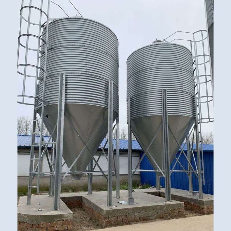 10 tons feed silo 15 cubic meter with galvanized layer zinc 275g for livestock culturing farm silo