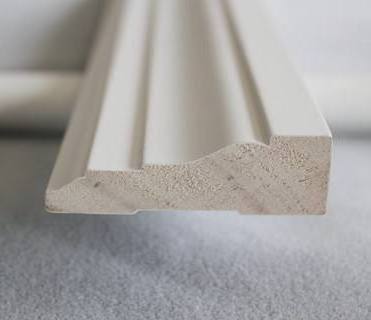 Solid Wood Door Casing Architrave Baseboard Square Solid Pine Wood Wrapped Skirting And Primed Gesso Coat for Door Decoration