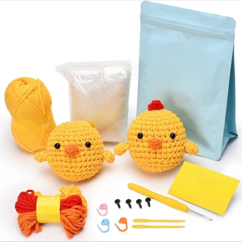 Wholesale Custom Stuffed Animal Knitting Sets Crochet Kits DIY The Chick Crochet Kits for Kids and Adults