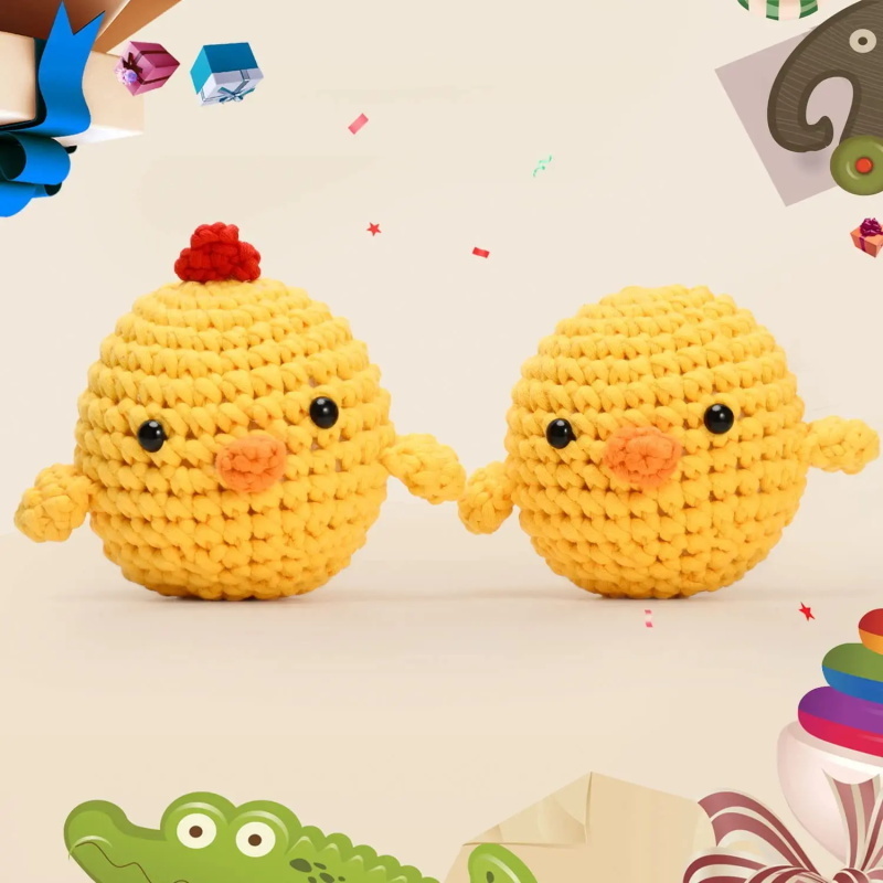 Wholesale Custom Stuffed Animal Knitting Sets Crochet Kits DIY The Chick Crochet Kits for Kids and Adults