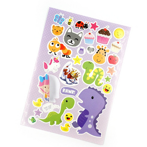 High Quality  Die Cut Cartoon Animal Design Self Adhesive DIY Paper Sticker for Kids