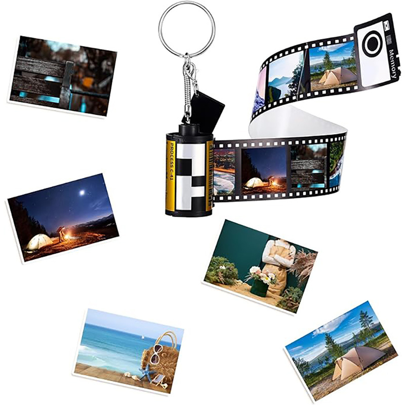 Hot Sale Custom Photo Personalized Keychains Picture Album Sublimation Blank Camera Film Roll Keychain