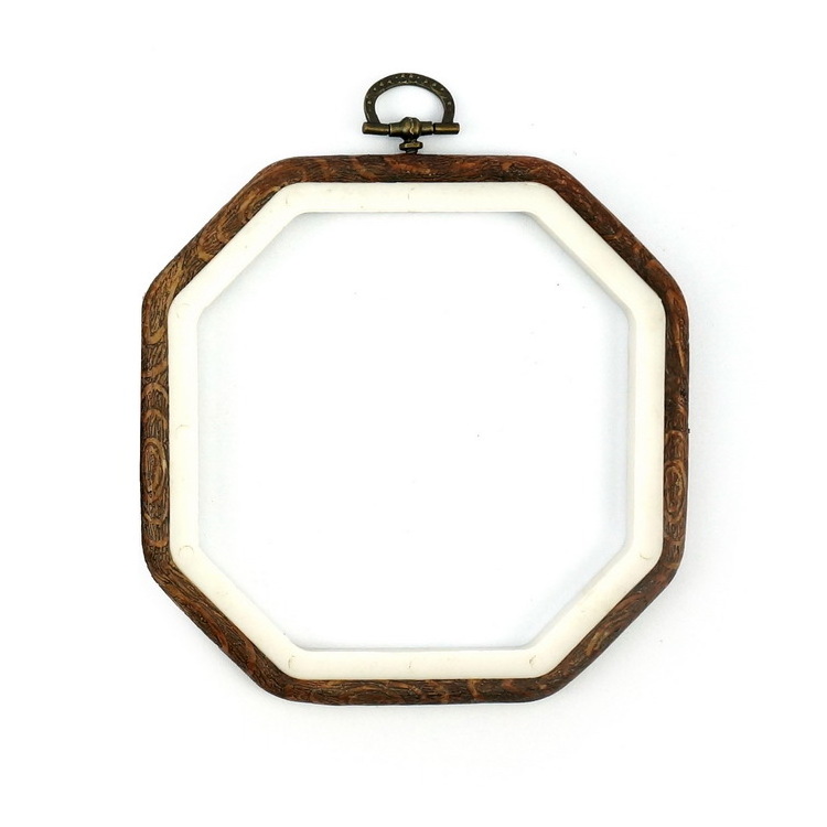 Wooden Embroidery Hoops Set Cross Stitch Hoop Frame Hexagon Embroidery Frame Set Display Frame for Sewing and Hanging