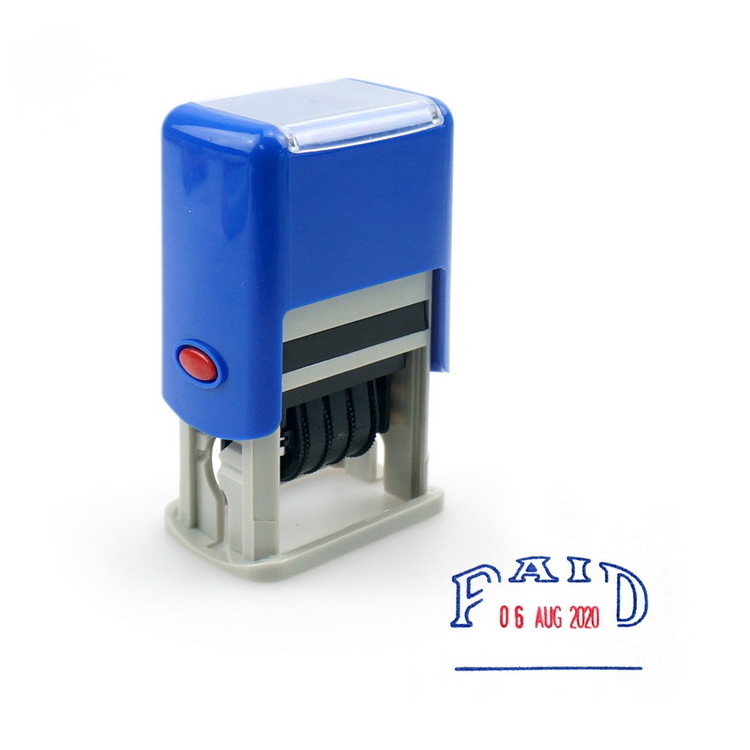 Custom Double Automatic Self-Inking Rubber Date Stamp for office