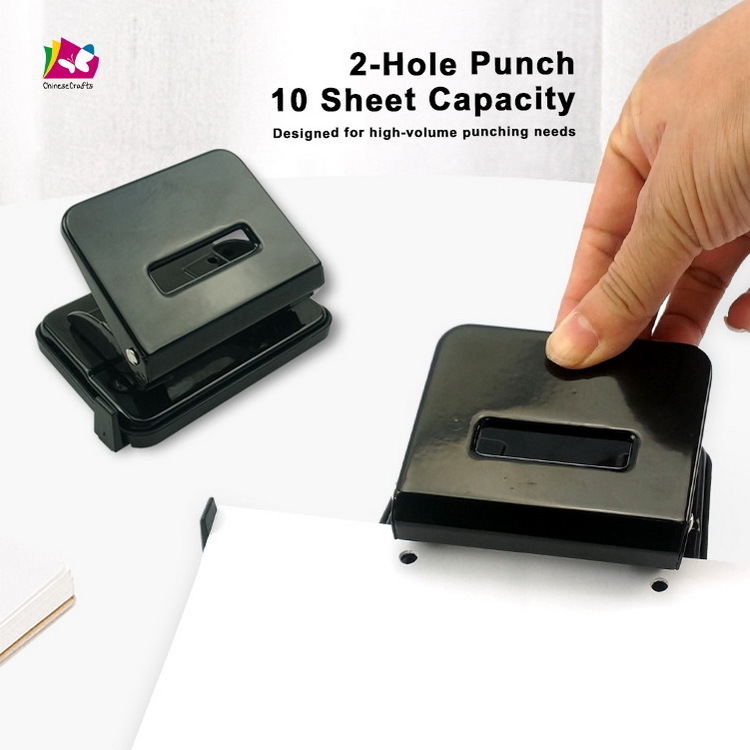 Promotion 12 Sheets Cheap Hole Punch 2 Holes Paper Punching Machine Office Desktop Supply Standard Metal Punches