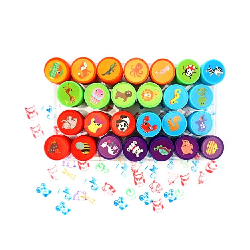 Manufacturers Supply Children Cute Animal Cartoon Self-ink Round EVA Stamp Teaching Stamp