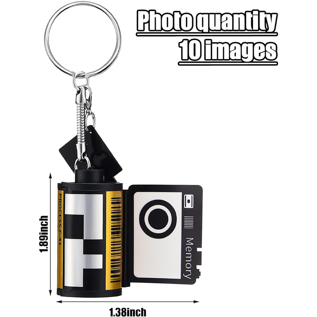 Hot Sale Custom Photo Personalized Keychains Picture Album Sublimation Blank Camera Film Roll Keychain