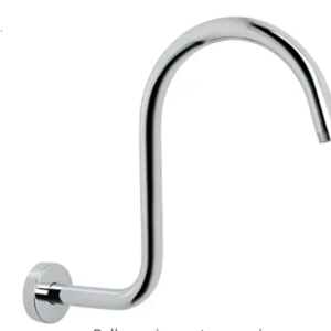 Gooseneck High Rise S Shape Shower Arm with Flange Polished Chrome Shower Head Extension Arm