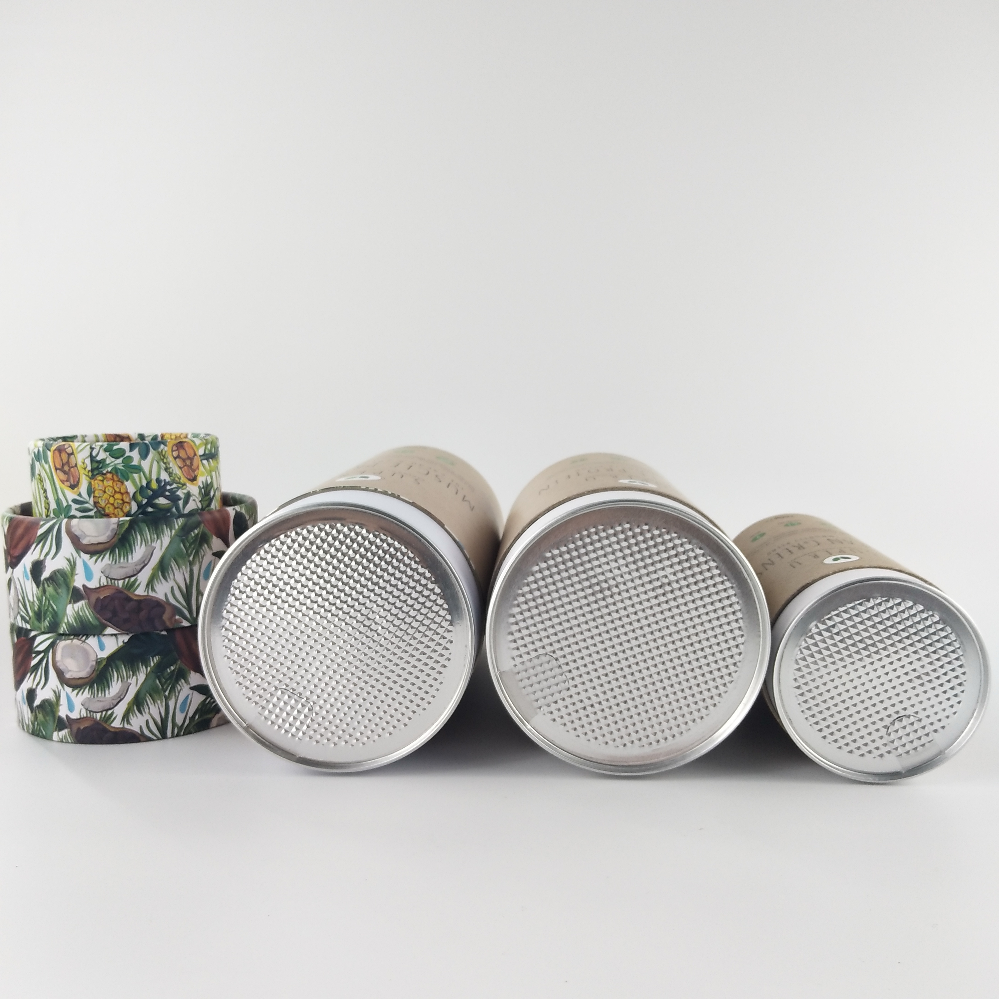 Custom Coffee Bean Tube Paper Canister with Easy Peel Off Lid