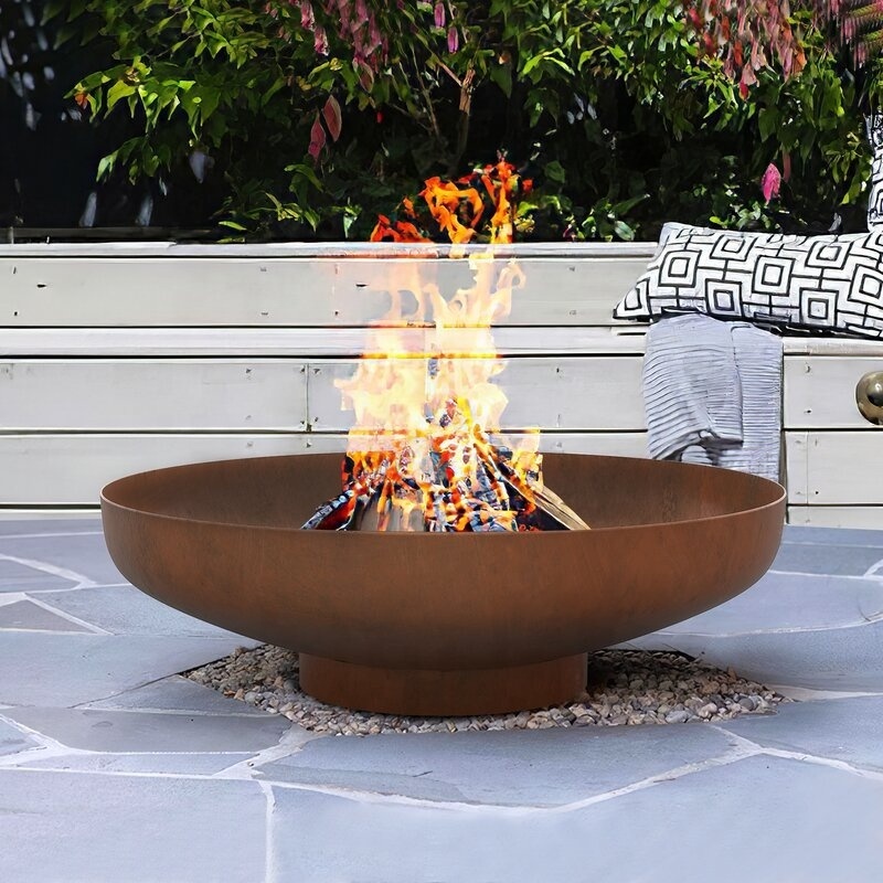 Made in Cast Iron Outdoor Backyard Patio Garden Extra Large Round Log Burner Cauldron Fire Pit  Fire bowl