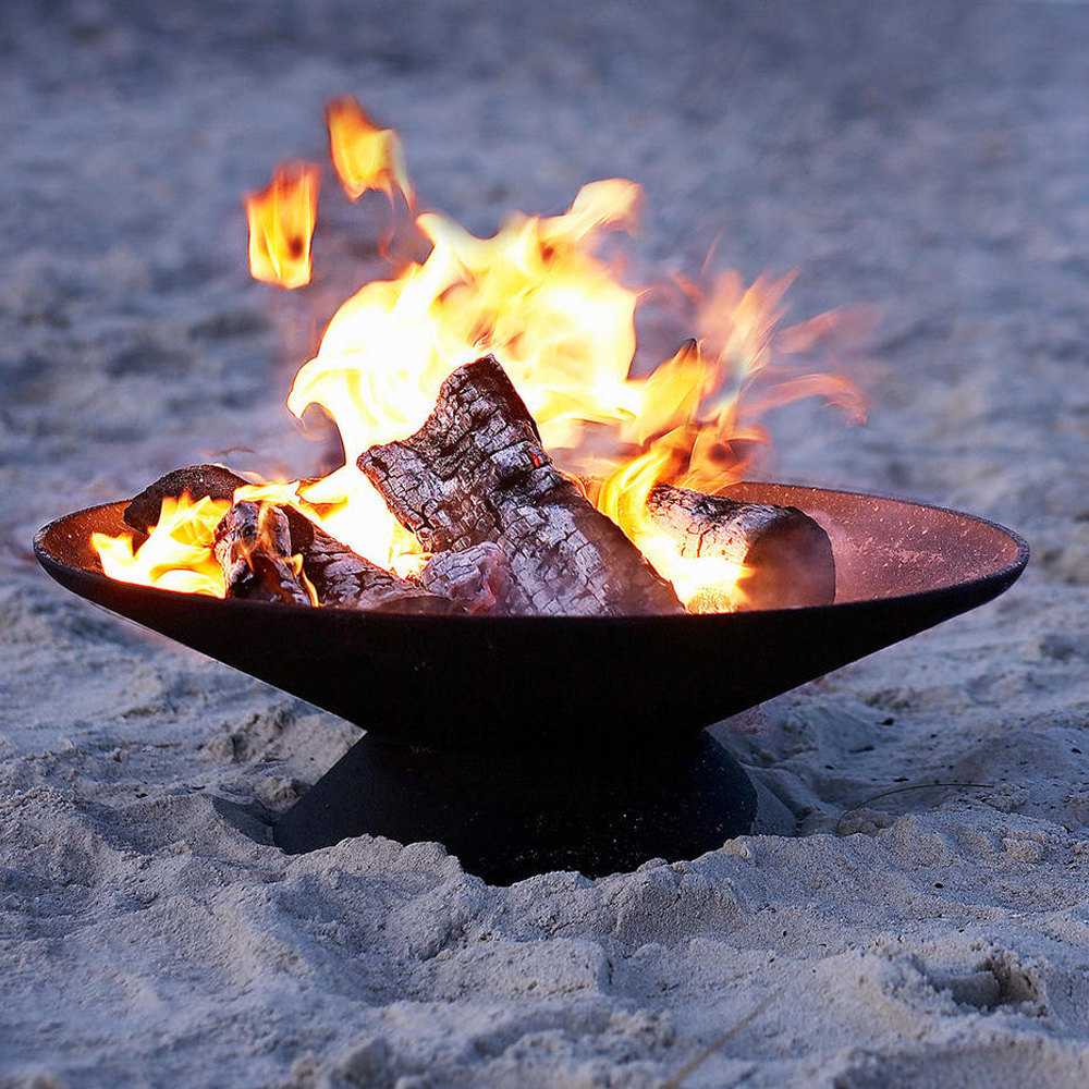 Outdoor Camping Firepit, Rustic Wood Burning Garden Metal Brasero Exterior Fire Pit Bowl