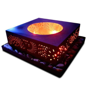 Custom Outdoor Garden Design Wood Burning Square Garden Rectangle  Outdoor Corten Steel Fire Pit