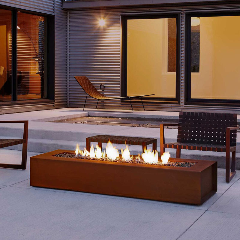 Corten Steel Outdoor Freestanding Firewood Fireplace Corten Fireplace Fireplace Small