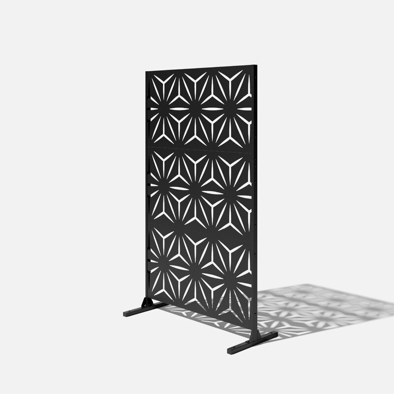 Fancy Security Grass Black Aluminum Metal Fence Security Panel Redwood Lattice Top No Dig Modern Horizontal Fence Panels