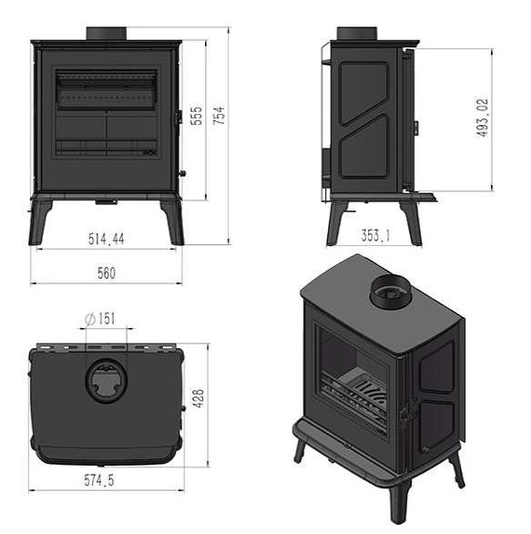 Classic Cast Iron Fireplace Double Door Wood Pellet Stove Burning Indoor Wood Burning Stove Cast Iron Stove w