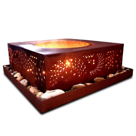 Garden Outdoor Patio Corten Steel Rectangle Fire Pit Garden Decorate Gas Fire Pit