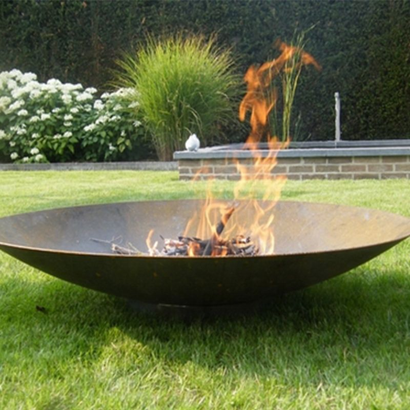 Wholesale Wood Burning Firepit 60-150cm Metal Fire Bowl Outdoor Cauldron Corten Steel Fire Pits