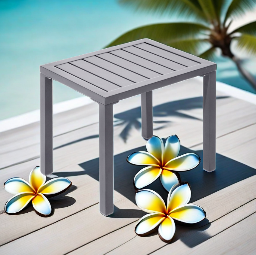 Aluminum Patio Side Table  for Outdoor Small Patio Coffee Bistro Table for Outdoor Indoor