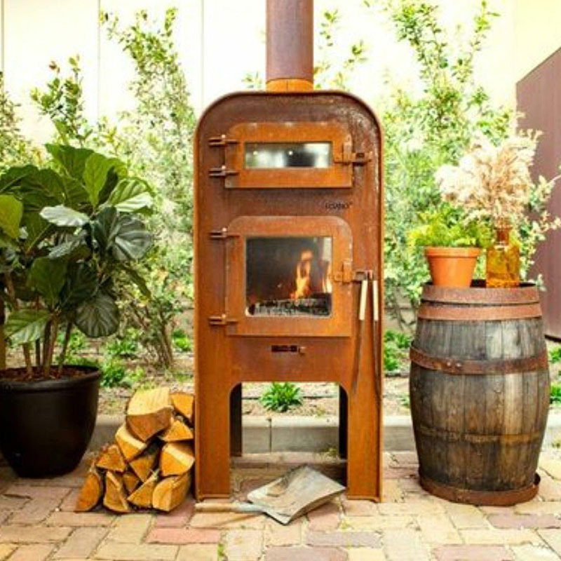 Corten Steel Outdoor Freestanding Firewood Fireplace Corten Fireplace Fireplace Small