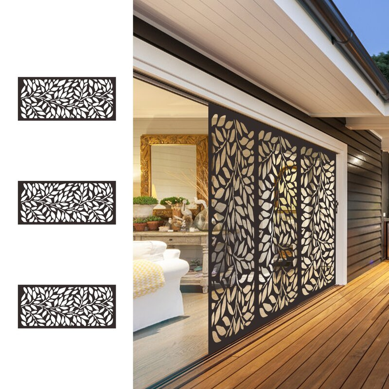 modern design modular fence aluminum metal  horizont  Privacy Fence Panel No Dig Metal Garden Fence