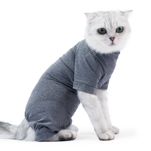 Four corner wrap full encircle design release hair recovery wound cat home suit cat jumpsuit