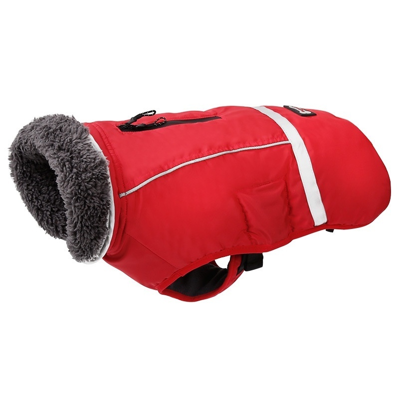 Button warm waterproof reflective and fleece multi-color pet winter coat optional