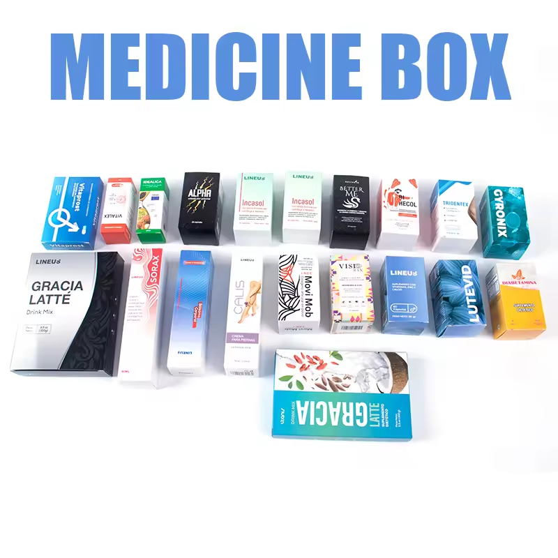 Customized biodegradable design folding carton medicine pharma paper packaging boxes for medicine cosmetic packaging