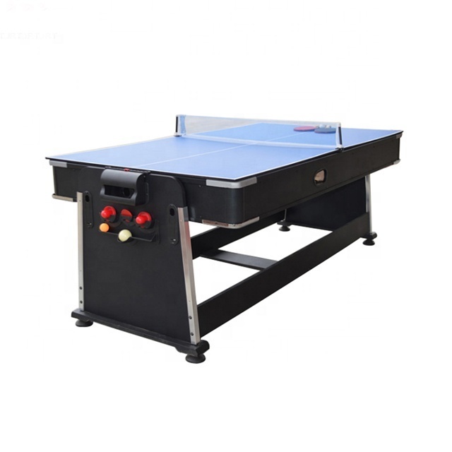 4 in 1 multi functional game table with rotating billiard pool air hockey table with table tennis