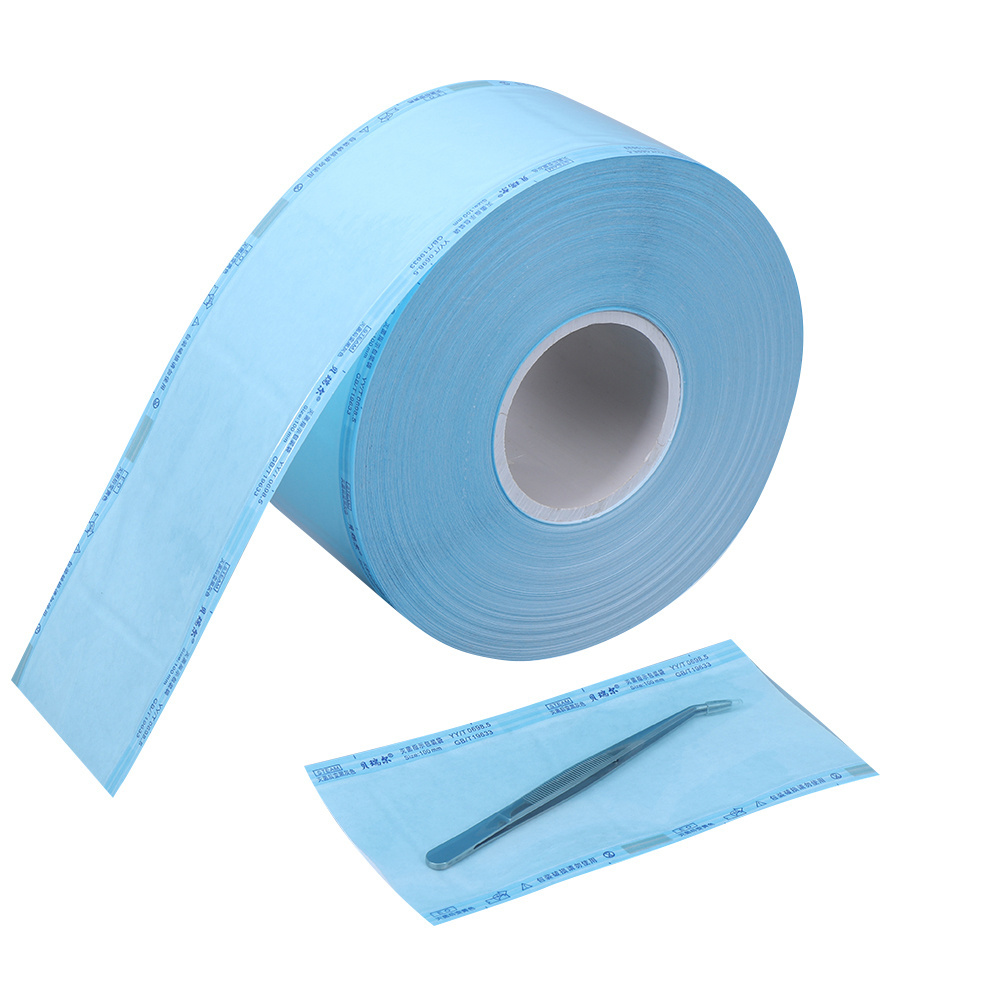 Manufacturer wholesale disposable medical heat sealing flat autoclave sterilization pouch roll /reel for medical package