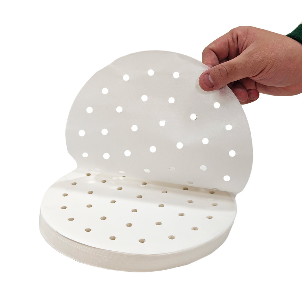 Perforated round nonstick dim sum steaming paper polygon steamer liners steaming paper cookie baking paper water proof