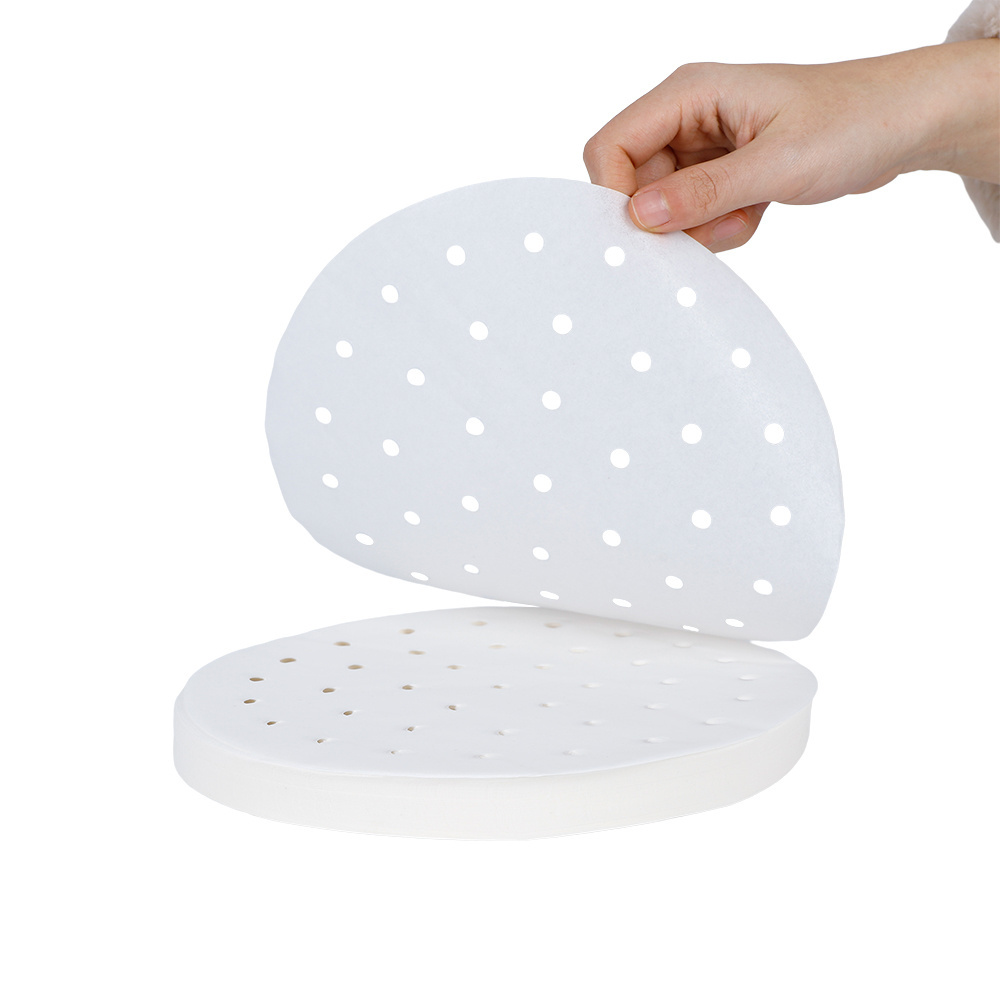 Perforated round nonstick dim sum steaming paper polygon steamer liners steaming paper cookie baking paper water proof