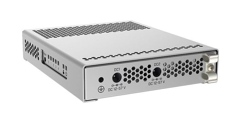 Mikrotik CRS305-1G-4S+IN Five-port desktop switch with one Gigabit Ethernet port and four SFP+ 10Gbps ports