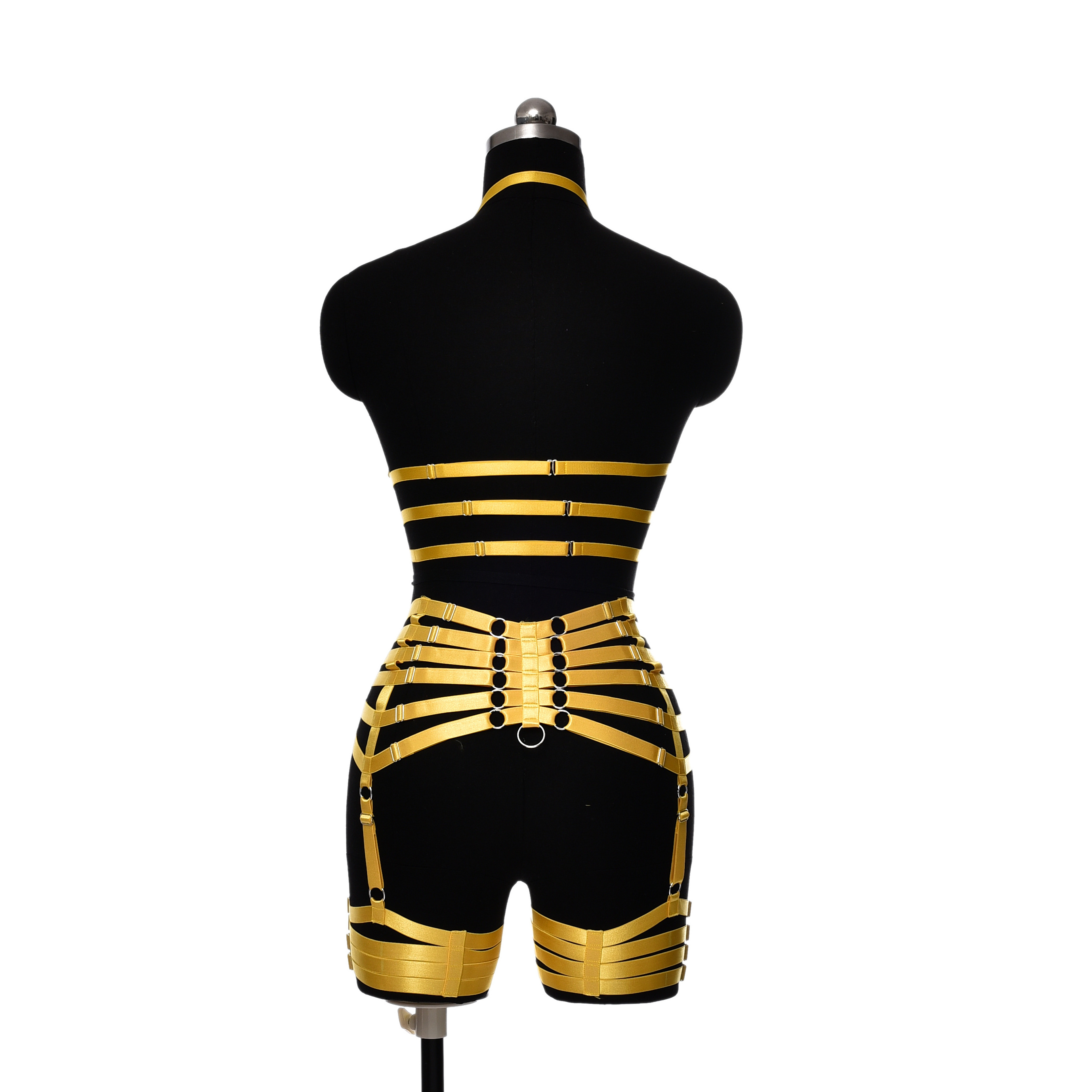 Spaghetti Strap Polyester  Body Harness Corset Sexy Low-Cut Backless Bodysuit  Garters Belt Women Shaper Bondage Gear