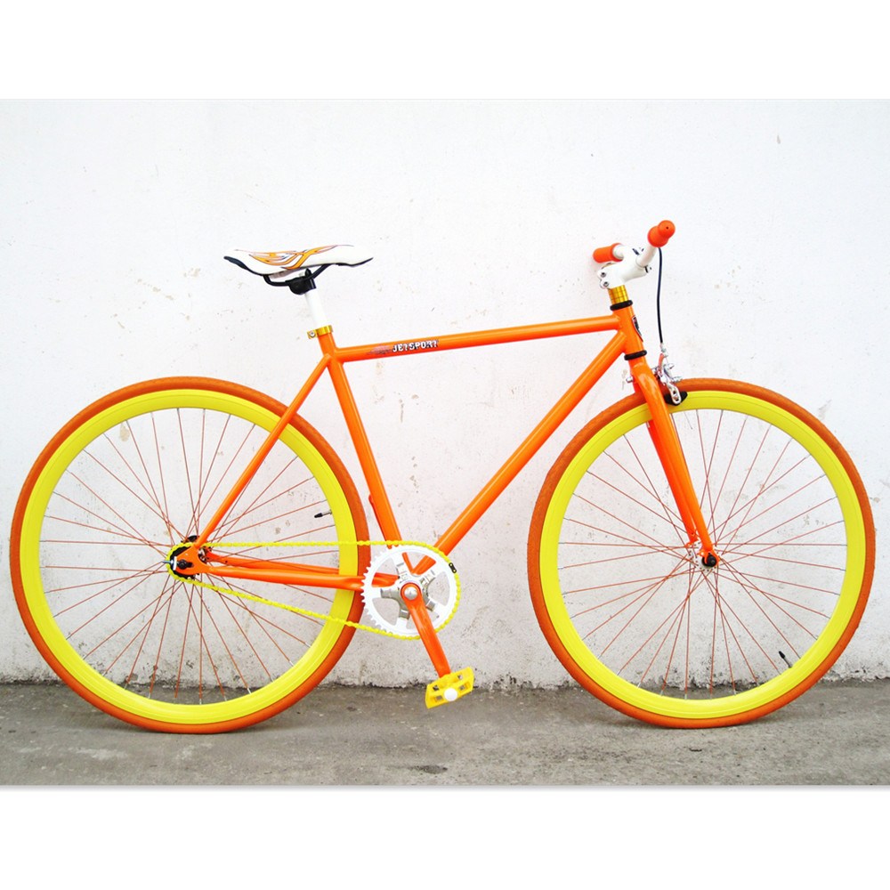 fashion colored single gear bicycle fixed gear track bike