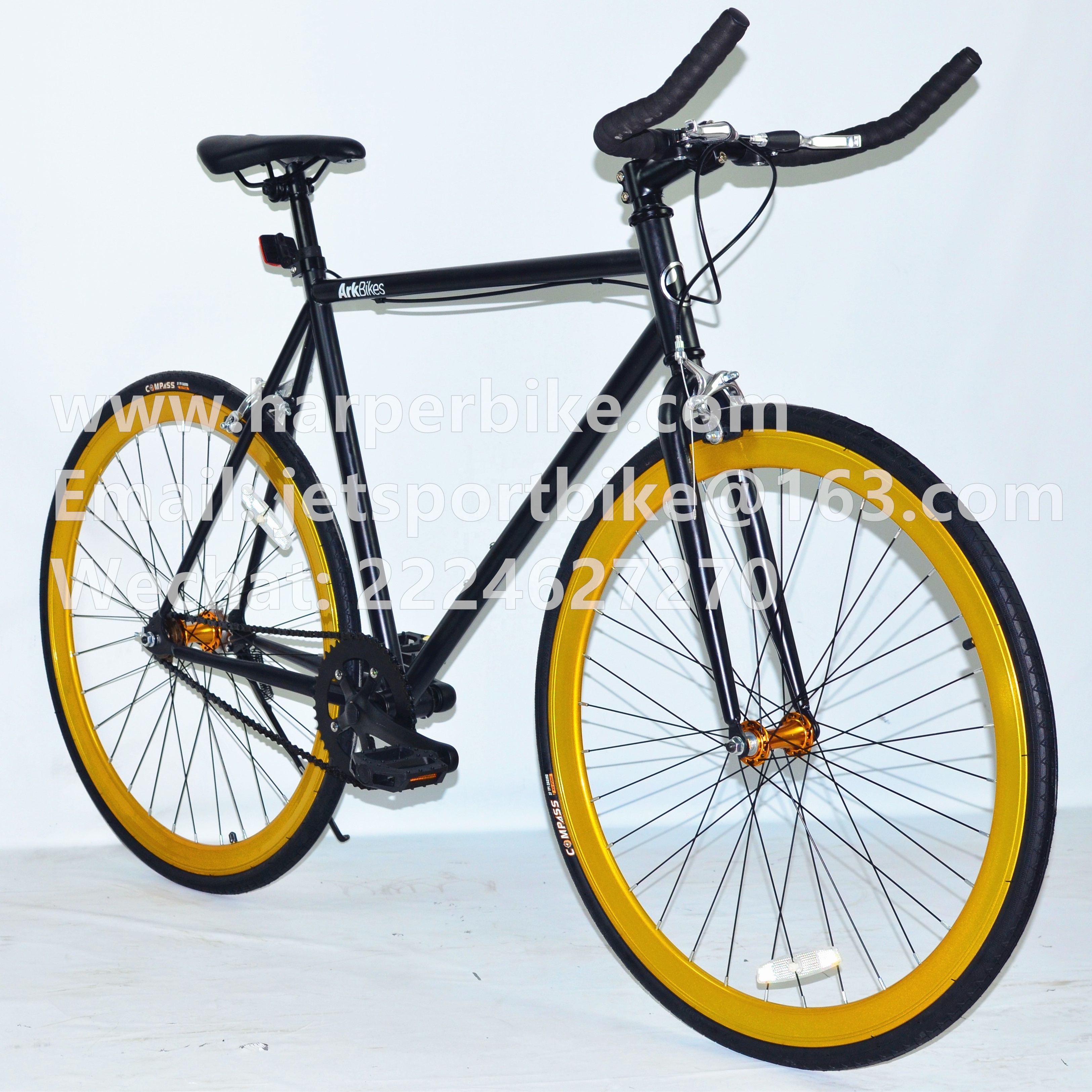 700C fixed gear bicycle fixie one gear track bike with bullhorn