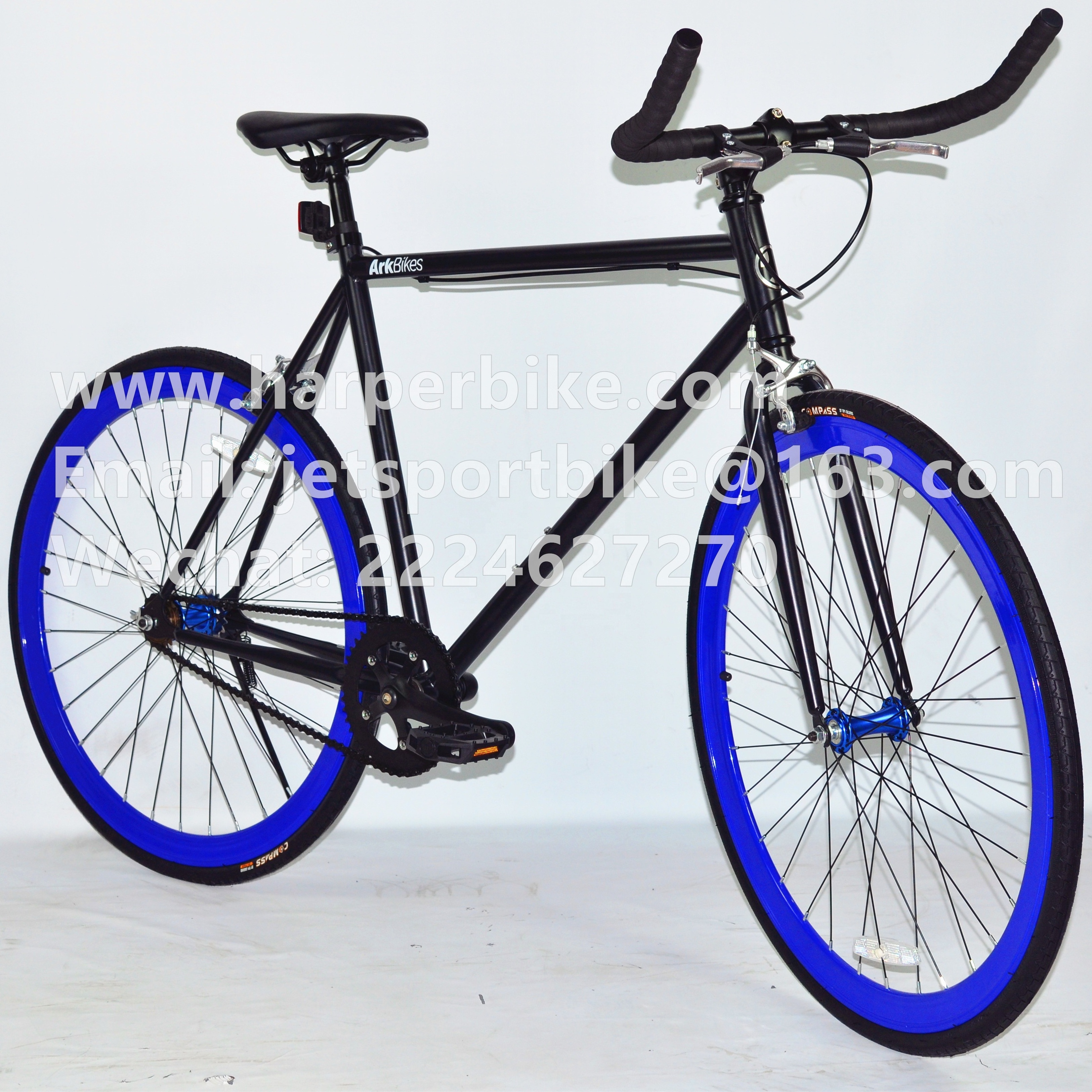 700C fixed gear bicycle fixie one gear track bike with bullhorn