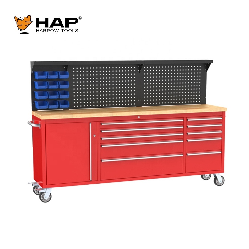 Heavy Duty Metal Garage Workshop Steel Workbench on Wheels