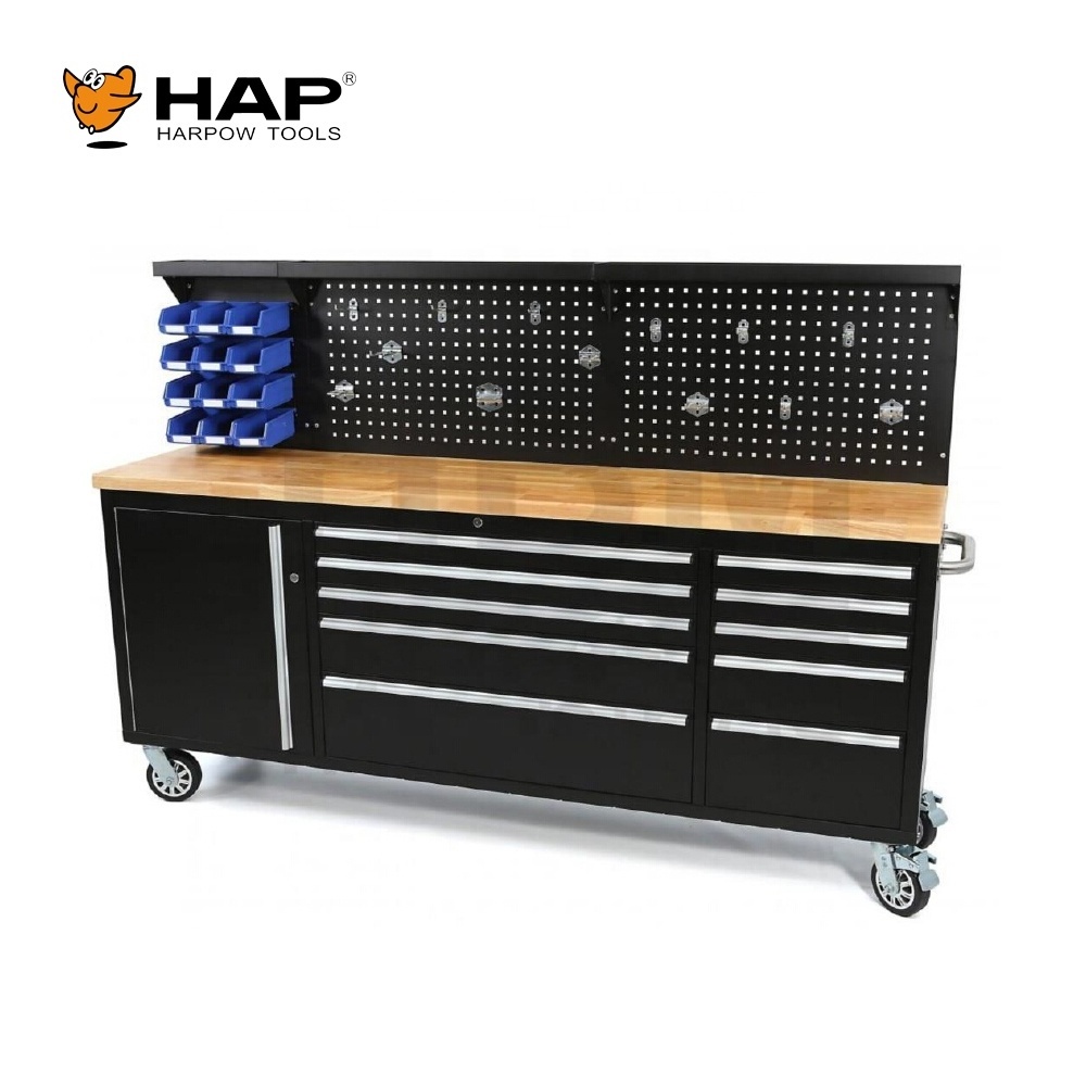 Heavy Duty Metal Garage Workshop Steel Workbench on Wheels